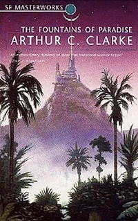 Illustration for article titled In Arthur Clarke's Fountains of Paradise, man makes tidy work of the heavens